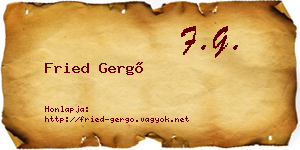 Fried Gergő névjegykártya